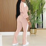 Casual Patchwork Suit Long-sleeved Zipper Jacket Two-piece Suit AIL-333