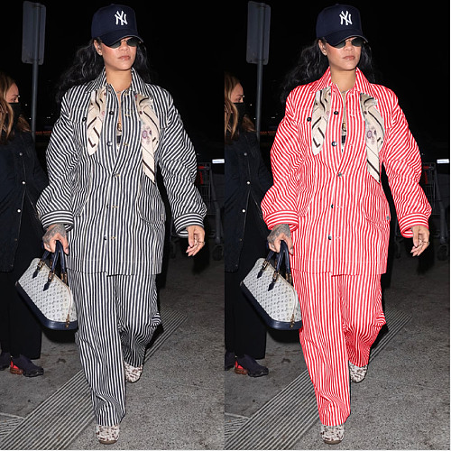 Striped Jacket Diagonal Striped Long Sleeve Shirt Wide Leg Pants Two-Piece Set YNS-8001