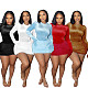 Sexy Autumn and Winter Bodysuit Plush Miniskirt Set PMR-779