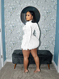 Sexy Autumn and Winter Bodysuit Plush Miniskirt Set PMR-779