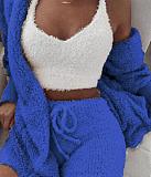 Winter Plush Homewear Casual 3-piece Set Pajamas Long sleeves Shorts Sportswear For Women XINH-303
