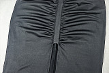 Fashion Slim High Collar Mesh See-through Long Sleeve Slit Hip Dress JY-303263