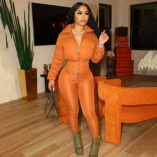 Sexy Cotton Stretch Slim Jacket Tight Jumpsuit DZHT-575