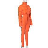 Sexy Cotton Stretch Slim Jacket Tight Jumpsuit DZHT-575
