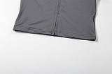 Fashion Hooded Letter Printed Zipper Slim Fit Sports Pants Set DLS-77547