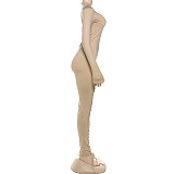 Fashionable and Sexy Long-sleeved Hollow Strap Tight Long Jumpsuit DLS-80633
