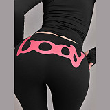 Fashion Hooded Letter Printed Zipper Slim Fit Sports Pants Set DLS-77547