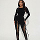 Fashionable and Sexy Long-sleeved Hollow Strap Tight Long Jumpsuit DLS-80633