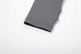 Fashion Hooded Letter Printed Zipper Slim Fit Sports Pants Set DLS-77547