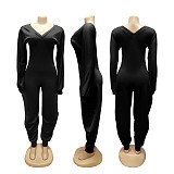 Sexy Slim Fit V-Neck Long Sleeve Flared Jumpsuit PMR-780