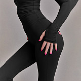 Fashion Hooded Letter Printed Zipper Slim Fit Sports Pants Set DLS-77547