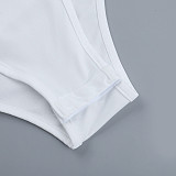 Sexy V-neck Ribbon Backless Slim Long-sleeved Hip Skirt FLY-25206