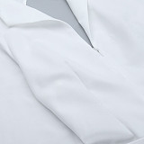 Sexy V-neck Ribbon Backless Slim Long-sleeved Hip Skirt FLY-25206