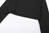 New Sexy Hollow Long Sleeve Top with Strappy Tights Two-Piece Set DLS-80632