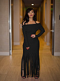 One-shoulder Slim Tassel Hip Wrap Strapless Evening Dress SFY-604