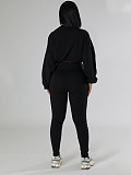 Loose Long Sleeved Short Sweatshirt Tight Pants Two Sportswear Pieces SFY-502