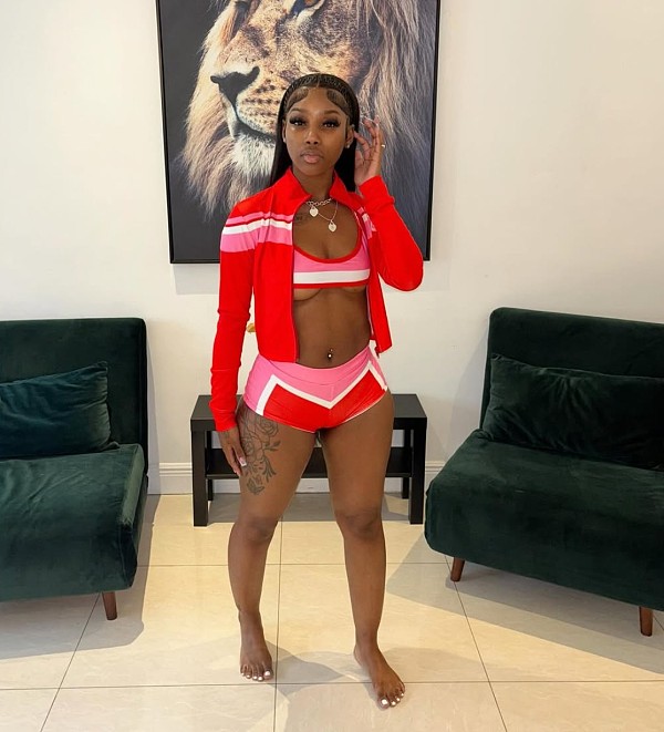 Sexy Hot Girl Color-blocked Bikini Shorts and Top Three-piece Set FC-1372