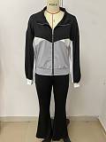 Fashion Sweatshirt Zipper Lapel Sweatshirt Zipper Jacket Slim Fit Trousers Set  LSD-2318