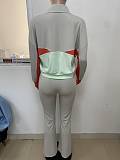 Fashion Sweatshirt Zipper Lapel Sweatshirt Zipper Jacket Slim Fit Trousers Set  LSD-2318