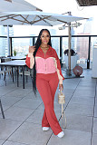 Fashion Sweatshirt Zipper Lapel Sweatshirt Zipper Jacket Slim Fit Trousers Set  LSD-2318