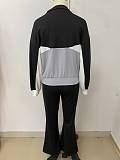Fashion Sweatshirt Zipper Lapel Sweatshirt Zipper Jacket Slim Fit Trousers Set  LSD-2318