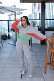 Fashion Sweatshirt Zipper Lapel Sweatshirt Zipper Jacket Slim Fit Trousers Set  LSD-2318