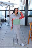 Fashion Sweatshirt Zipper Lapel Sweatshirt Zipper Jacket Slim Fit Trousers Set  LSD-2318