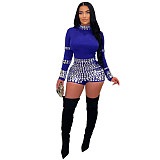 Fashionable Rhinestone Slim Short Jumpsuit CY-901236
