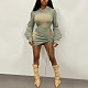 Sexy Backless Hooded Jumpsuit With Drawstring and Hip-hugging Miniskirt Set SXE-79493