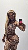 Fashion Letter Print Sexy Slim Fit Leopard Print Suit XS-25L784