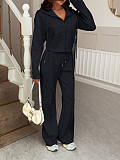 Casual Hooded Sweatshirt and Trousers Set LDG-99044