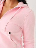 Retro Zipper Hoodie Hip-hop Style Letter Print Sweatshirt Suit FC-1409