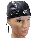 Skull Rivet Leather Strap Hat Dance Lebi Sea Pirate Hat RS-8641