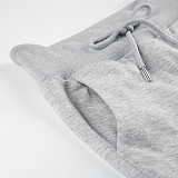 Loose Elastic Wide Waist Tie Patchwork Pockets Straight Sweatpants MRA-12750