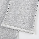 Loose Elastic Wide Waist Tie Patchwork Pockets Straight Sweatpants MRA-12750