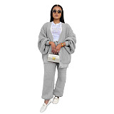 Casual Loose V-neck Cardigan Sweater Two-piece Set NY-109