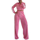 2025 Sports Suit with Wide-Legged Belt Pants + Slim-Fit Jacket TR-TS1345