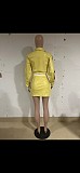 2025 Hot Girl Motorcycle PU Leather Printed Jacket + Slit Skirt Set YNS-8003