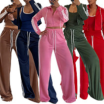 2025 Sports Suit with Wide-Legged Belt Pants + Slim-Fit Jacket TR-TS1345