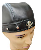 Skull Rivet Leather Strap Hat Dance Lebi Sea Pirate Hat RS-8641