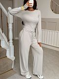 Casual Shirt and Straight-Leg Pants Two-Piece Set LDG-9041
