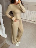 Casual Shirt and Straight-Leg Pants Two-Piece Set LDG-9041