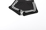 Fashion Long Sleeve Collarless Jacket with Suspender Innerwear and Slim-Fit Sports Shorts Set DLS-82617