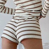 Round-neck Long Sleeve T-shirt Shorts Sleepwear Set MRA-43571