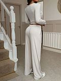 Casual Shirt and Straight-Leg Pants Two-Piece Set LDG-9041