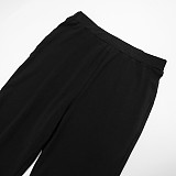 Square Neck Contrast Stitch Long Sleeve Top Tight High Waist Long Pants Suit DZHT-294