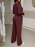 Casual Shirt and Straight-Leg Pants Two-Piece Set LDG-9041