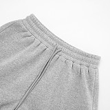 Pure Color Long Sleeve Sweatshirt Top Loose Casual Shorts Set DZHT-317