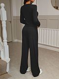 Casual Shirt and Straight-Leg Pants Two-Piece Set LDG-9041
