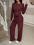 Casual Shirt and Straight-Leg Pants Two-Piece Set LDG-9041